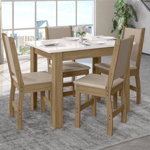Conjunto de Mesa de Cozinha com 4 Cadeiras Bellagio – Sofisticação, Conforto e Qualidade para Seu Lar!