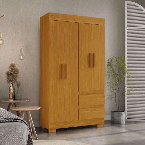 Guarda-Roupa 4 Portas 2 Gavetas Maya Cinamomo