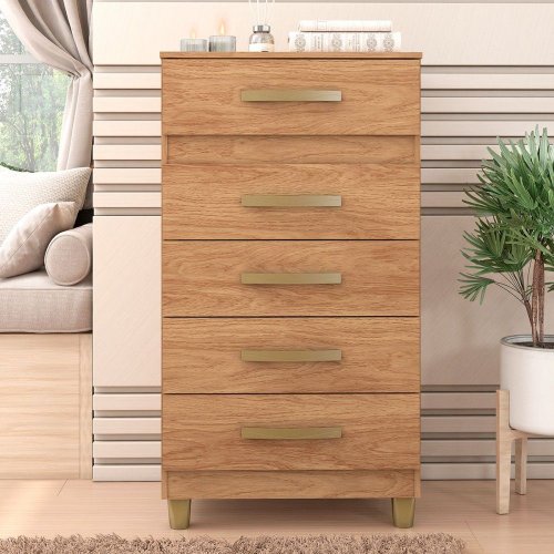 Cômoda Malta 5 Gavetas Mel - Felicci