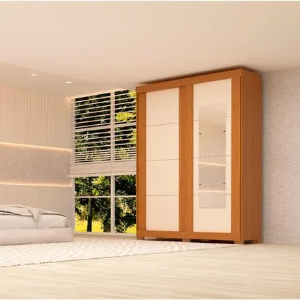 Guarda-Roupa Helena 2 Portas de Correr com Espelho | ACP Móveis