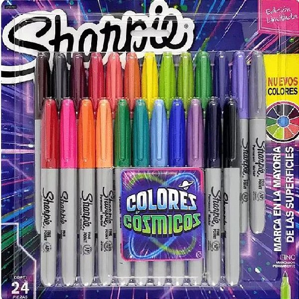 SHARPIE CORES CÓSMICAS PONTA FINA BLISTER COM 24 CORES 2060869