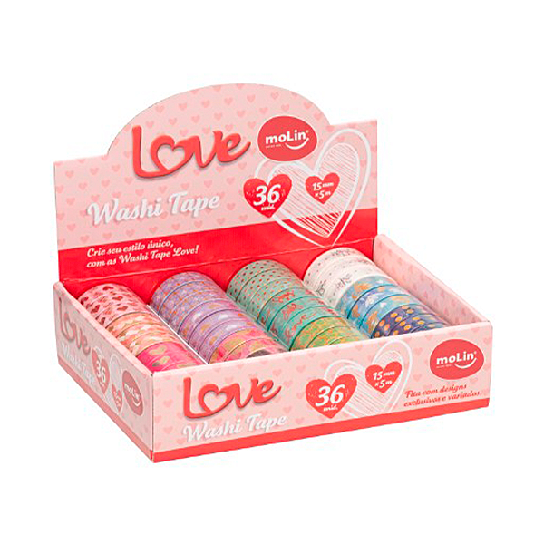 Washi Tape Love unitário diversos modelos - MOLIN 23382