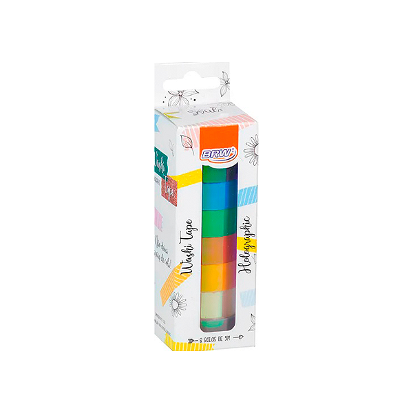 Washi Tape Holográfica - BRW - Kit com 8 unidades - BRW WT0300