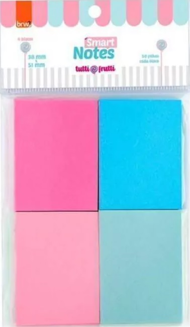 Bloco de Anotações Smart Notes Tutti-Frutti c/4 | BRW BA3890