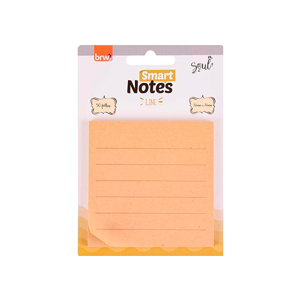 Bloco Recado Adesivo Smart Notes Pautado Kraft BRW BA7658