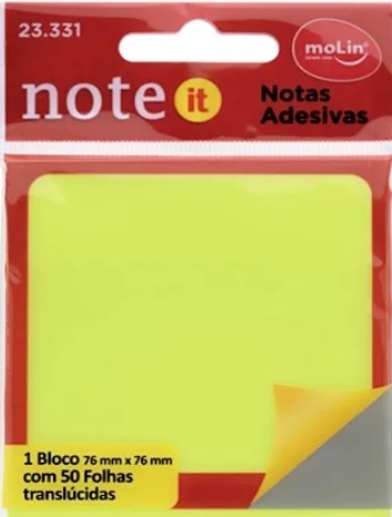 Notas Adesivas Transparentes Amarelo - Molin - 23331