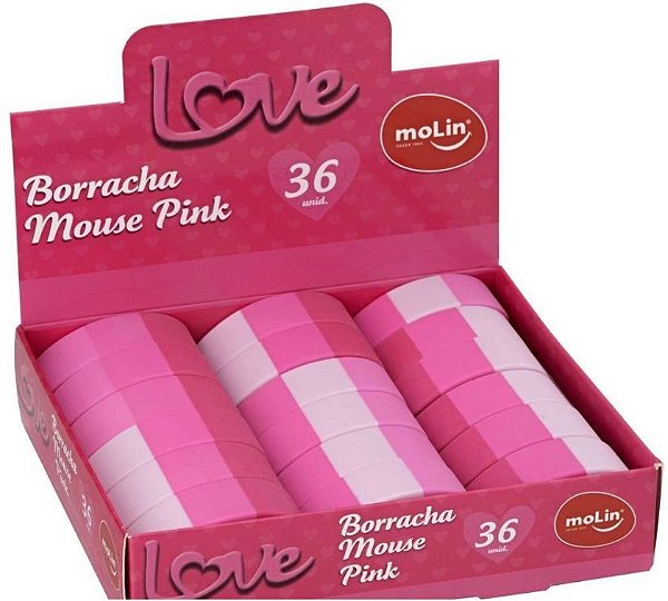 Borracha Colorida Mouse Love Pink  - Molin 31545