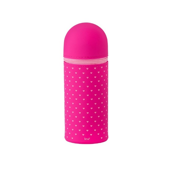 Estojo rosa estampado silicone  base retrátil  1 ziper - ET0840