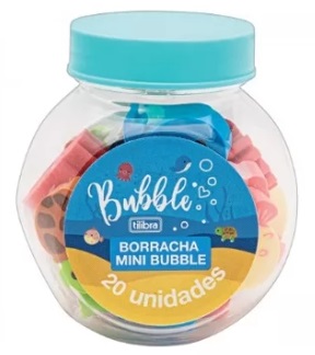 Borracha Tilibra Mini Bubble Pote com 20 Unidades TILIBRA 324752