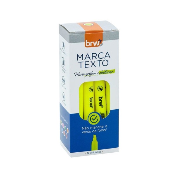 MARCA-TEXTO FLUORESCENTE AMARELO - CAIXA C/ 12UN BRW CA2001