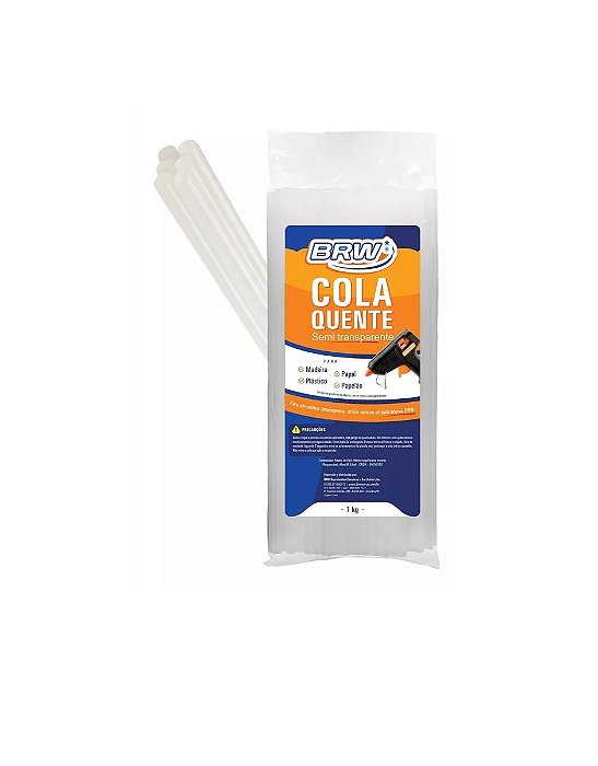 BASTAO DE COLA QUENTE TRANSPARENTE - GROSSO -11,2X300MM - PCT C/ 1KG BRW CQ2004