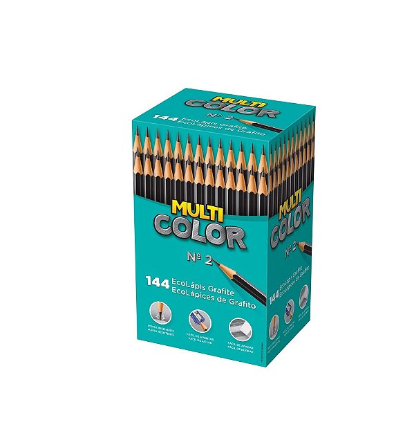 ECOLAPIS GRAFITE MULTICOLOR CX C/ 144  - FABER CASTELL 800MULT