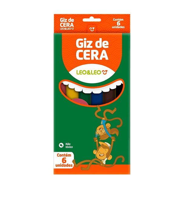 GIZ DE CERA 6 CORES FINO LEO E LEO - 4505