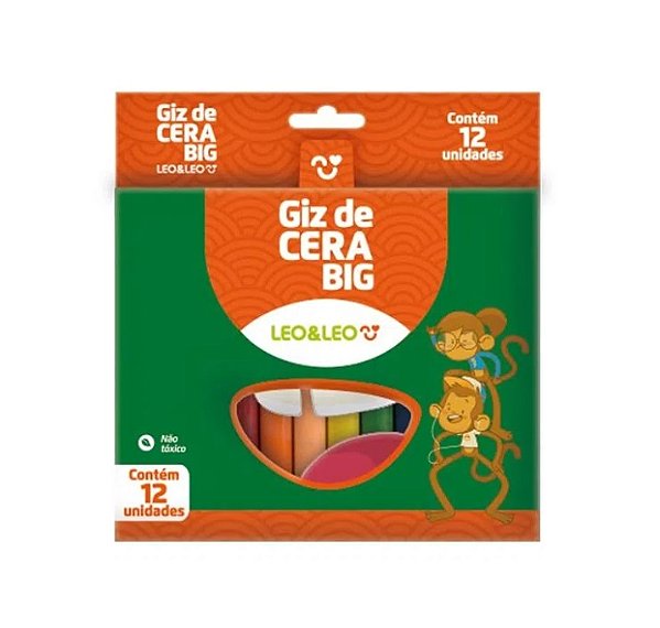 GIZ DE CERA 12 CORES GROSSO  LEO E LEO - 4462