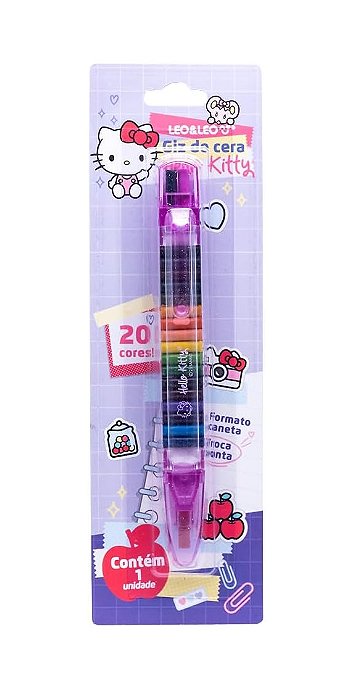 GIZ DE CERA CANETA TROCA PONTA HELLO KITTY LEO E LEO - 72300