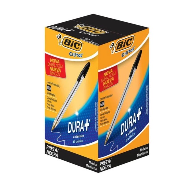 Caneta Bic Cristal PRETA - DURA + BIC 835208