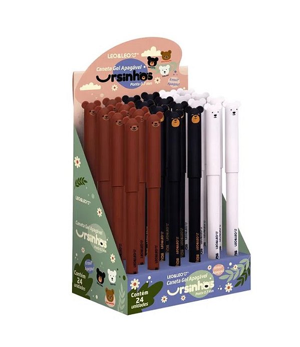 CANETA APAGÁVEL GEL 0.7mm URSINHOS - AZUL/PRETA/VERMELHA -  LEO&LEO 97970