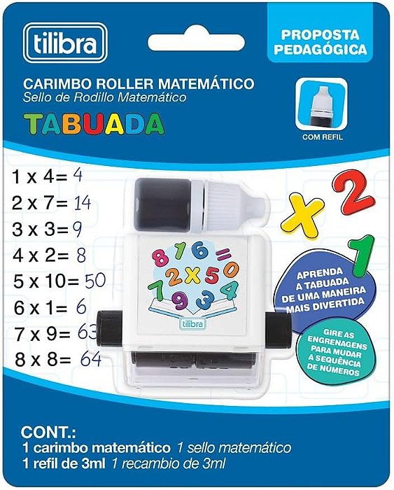 Carimbo Roller Matemático - Tabuada - Blister com 1 unidade TILIBRA 353302