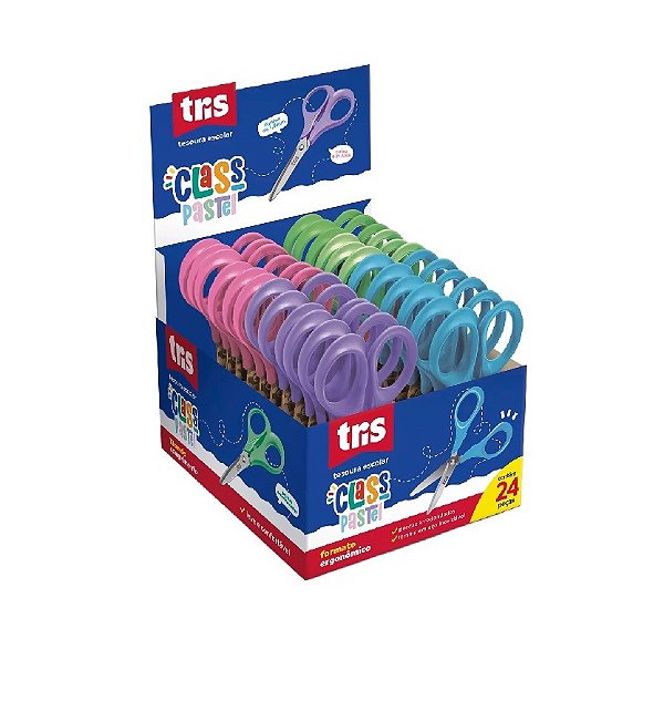Tesoura Tris Class Pastel 13cm 611846