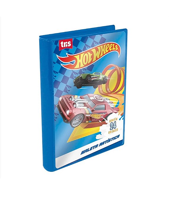 Maleta Artistica Infantil Hot Wheels Tris - 24 Peças 901569