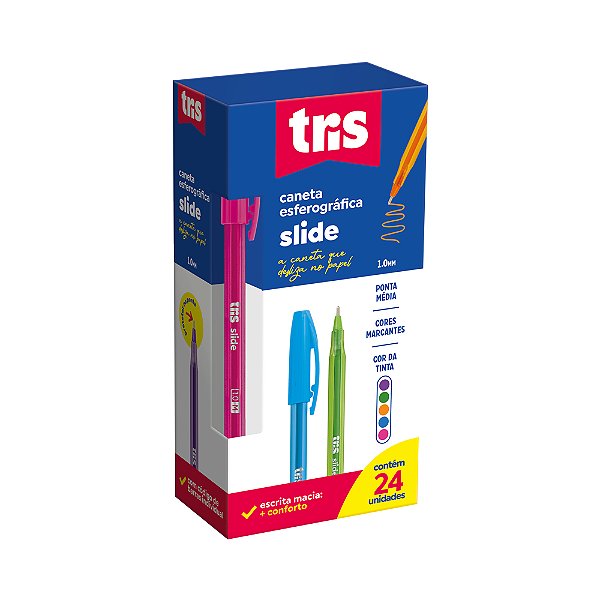 Caneta Esferográfica Slide Fashion   – Tris 672519