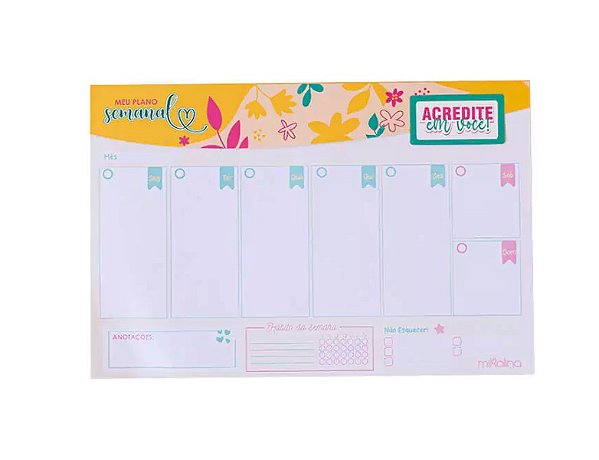 PLANNER DE MESA SEMANAL ACREDITE EM VOCE - JUDZI MPS01