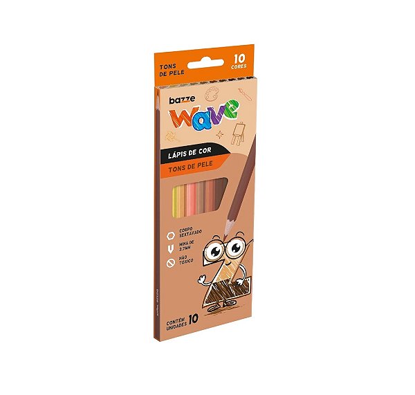 Lápis de Cor Wave Tons de Pele Bazze - 10 cores 904669