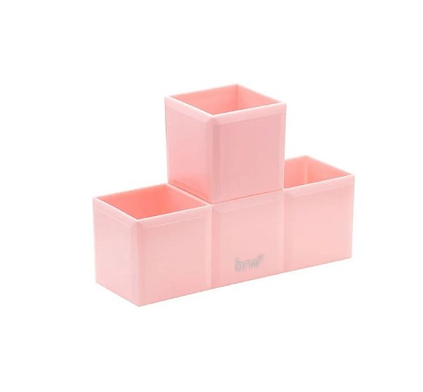 ORGANIZADOR PLÁSTICO DE MESA - TETRIS - ROSA PASTEL BRW - OR5033