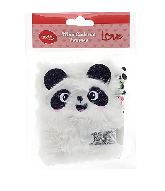 Mini Caderno Love Pelucia Panda + Caneta 4 Cores - Molin 23497