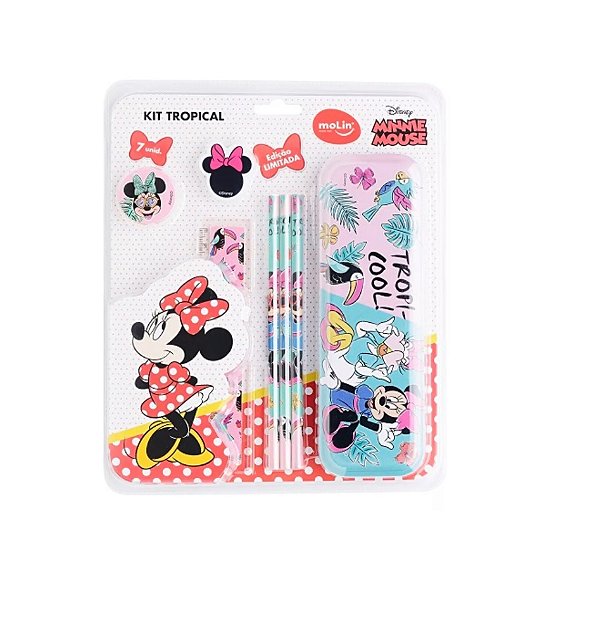Kit Tropical Minnie Escolar 7 Peças Edição Limitada - Molin 22333