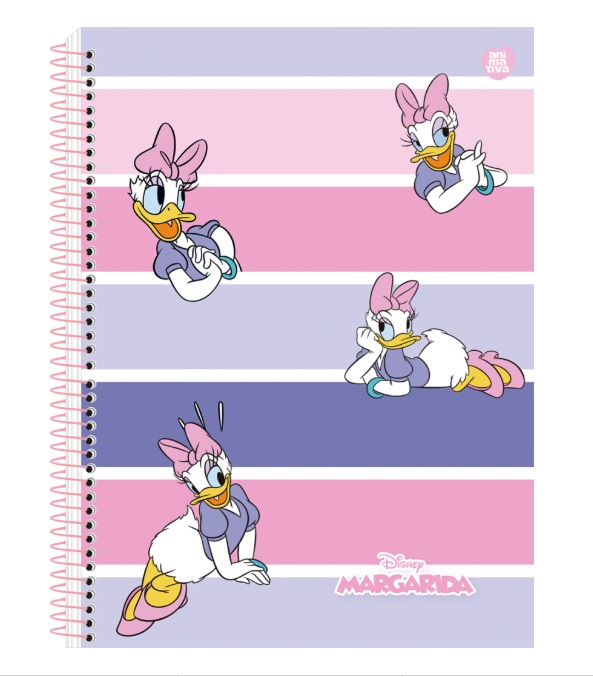 Caderno 10 Matérias Capa Dura, Margarida 160 Folhas, Animativa 10293