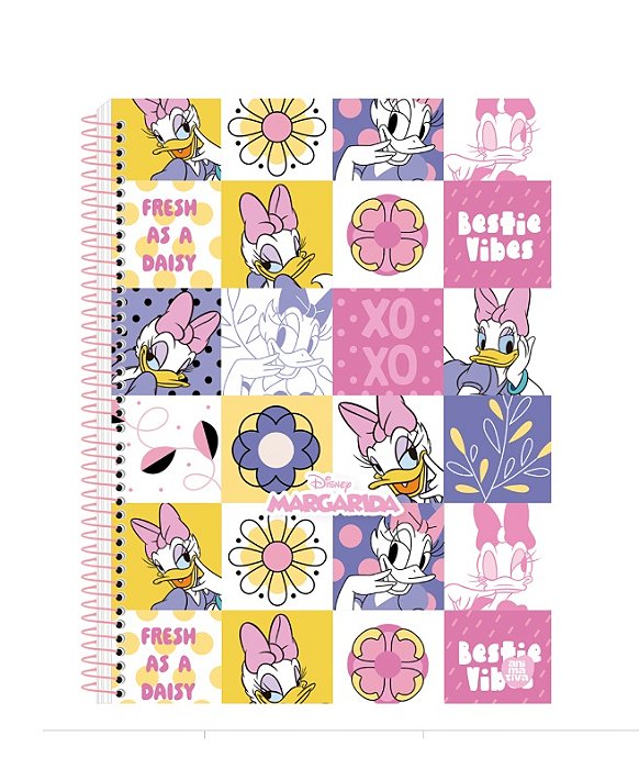 Caderno Universitário 1 matéria 80 Folhas MARGARIDA - ANIMATIVA 10292