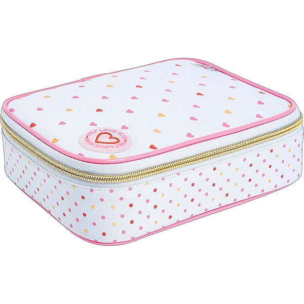 Estojo Box Académie Coração Metalizado Azul TILIBRA 348538