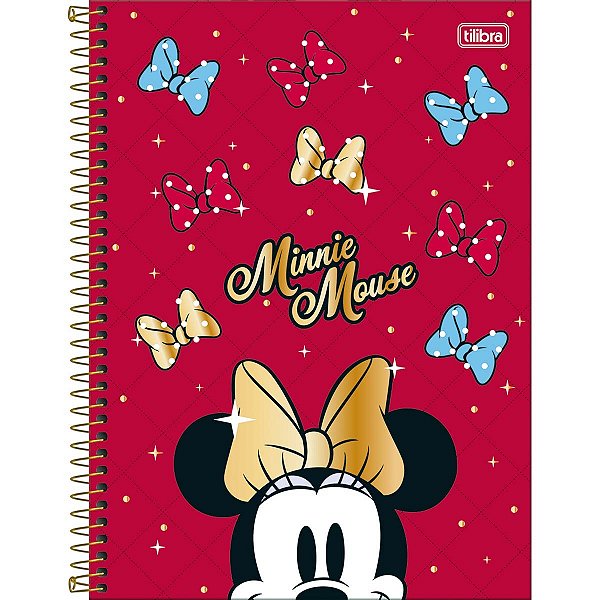 Caderno Espiral Capa Dura Universitário 10 Matérias Minnie Core 160 Folhas TILIBRA 324990