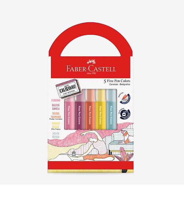 Caneta Ponta Porosa Fina com Cheirinho Faber-Castell - FPB/ES5REZF