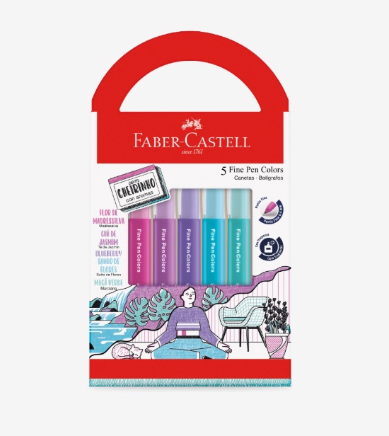 Caneta Ponta Porosa Fina com Cheirinho Faber-Castell -  FPB/ES5RRZF