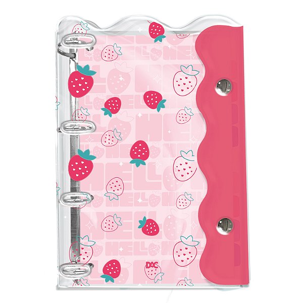 Fichário universitário em PVC Cristal Hello – com 192 folhas decoradas DAC 4486