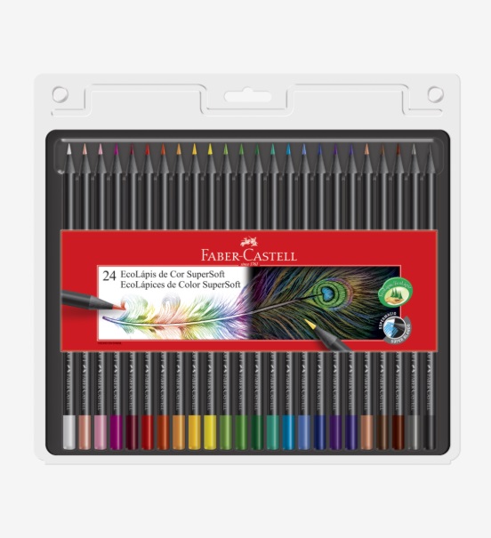 Lapis de cor Ecolápis  Faber-Castell SuperSoft 24 Cores