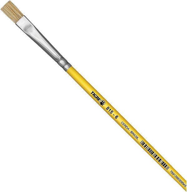 Pincel Artesanal Chato 815 N.06 Amarelo TIGRE 81506