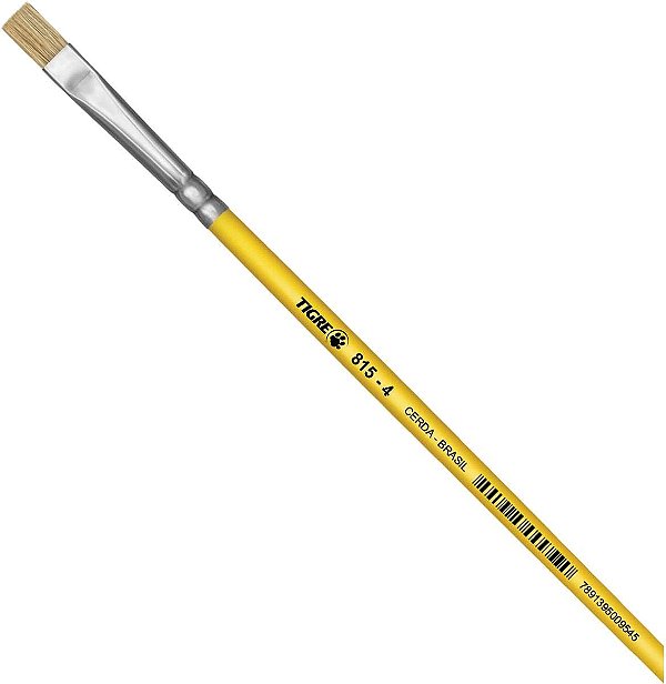 Pincel Artesanal Chato 815 N.04 Amarelo TIGRE - 81504