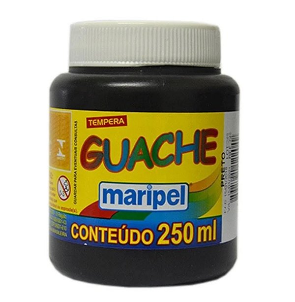 Tinta Guache 50 ml Preto MARIPEL 7254