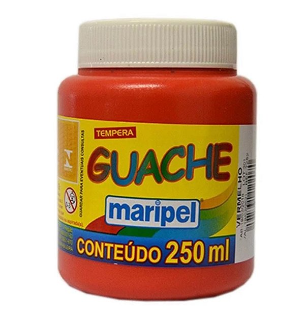 Tinta Guache 250 ml Vermelho MARIPEL 7252
