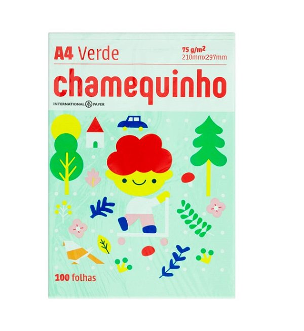 Papel Sulfite A4 Cores Chamequinho Escolar 75g 100 Folhas