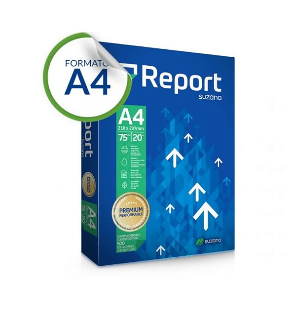 Resma de Papel A4 Report 75g 500 folhas