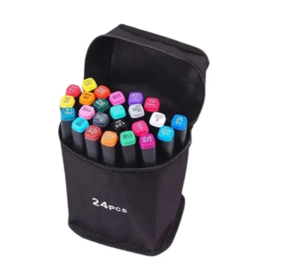 Caneta marcadora - 24 CORES - PONTA DUPLA - 3676340705