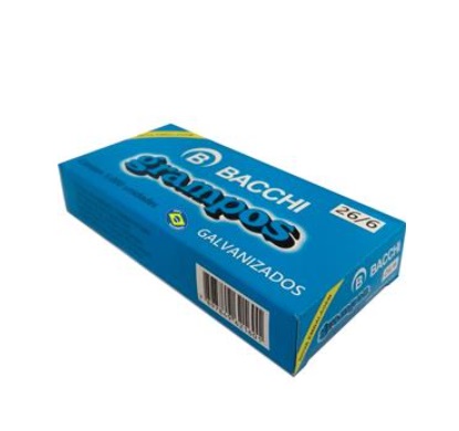 Grampo para grampeador 26/6 Galvanizado 1000 Grampos - Bacchi