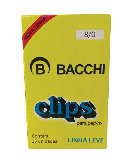 Clipe Galvanizado Aço 8/0 Linha Leve com 25 unidades - Bacchi