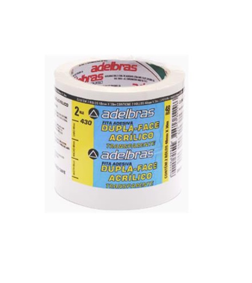 Fita dupla face Polipropileno 48mmx30mts. - Adelbras