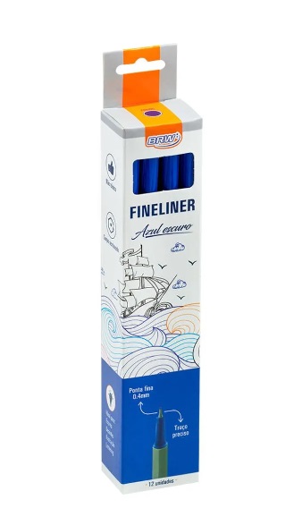 CANETINHA HIDROGRÁFICA FINE LINER 0.4MM - AZUL BRW FI0005