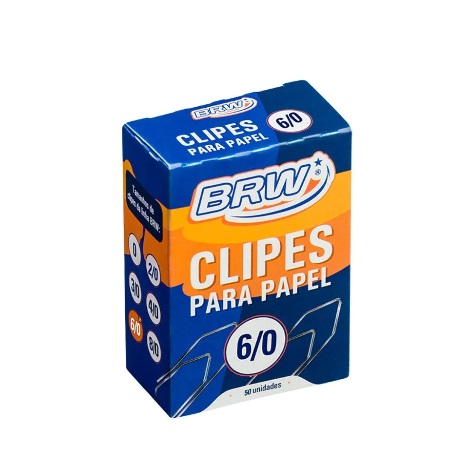 CLIPES P/ PAPEL 6/0 - CX C/ 50UN BRW CL5060